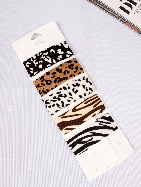 Animal Print Hair Clips (5 Pcs)